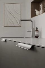Satin Steel "Volet" Cabinet Drawer Pulls
