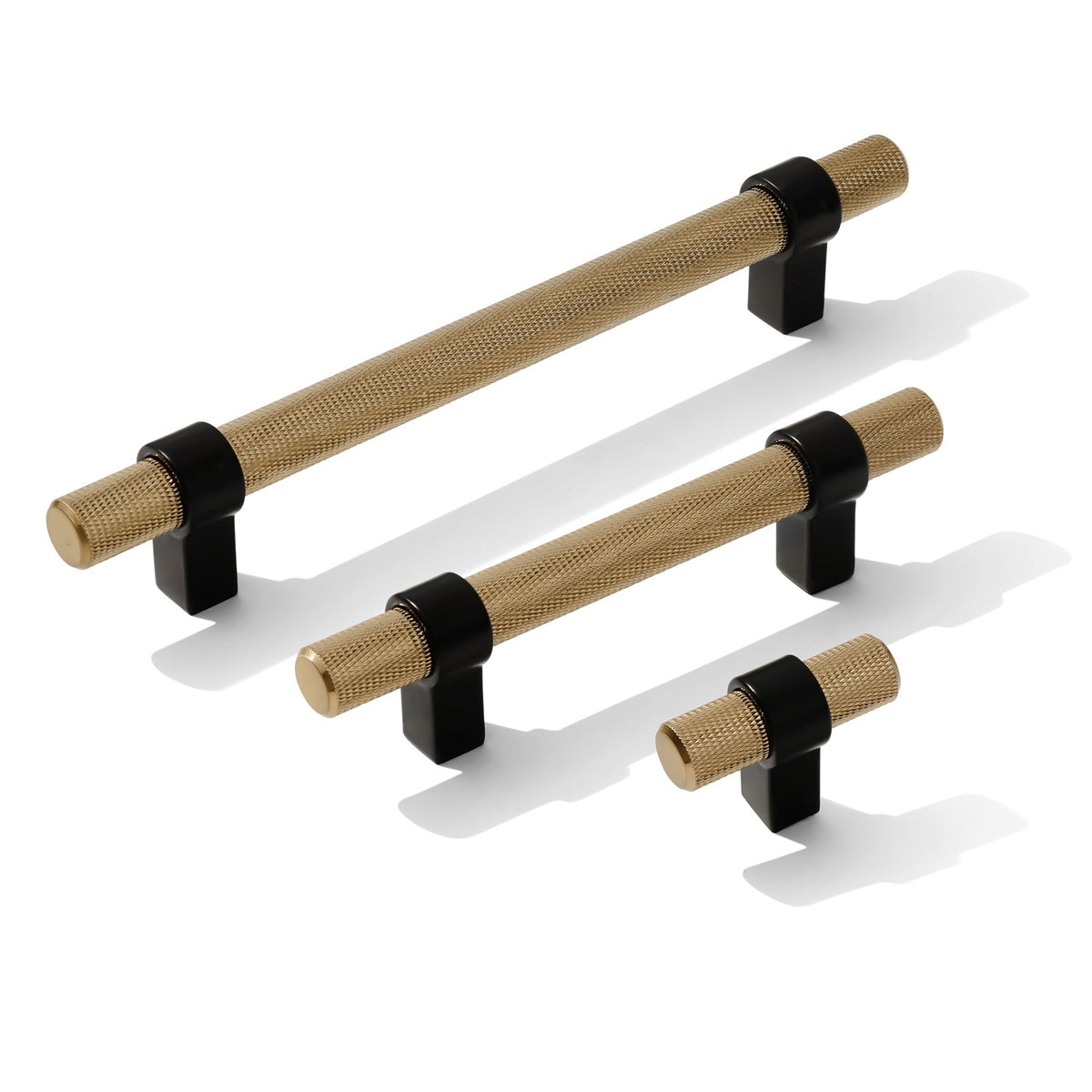 Prelude Knurled T-Bar Cabinet Hardware – Champagne Bronze & Matte Black ...