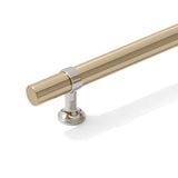 Smooth T-Bar "Contemporary" Polished Nickel and Champagne Bronze Knobs and Pulls