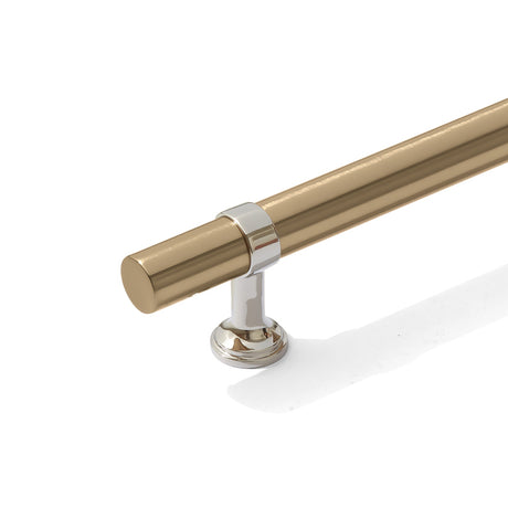 Smooth T-Bar "Contemporary" Polished Nickel and Champagne Bronze Knobs and Pulls