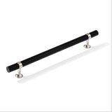 Smooth T-Bar "Contemporary" Polished Nickel and Matte Black Knobs and Pulls