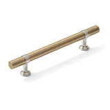 Smooth T-Bar "Contemporary" Polished Nickel and Champagne Bronze Knobs and Pulls