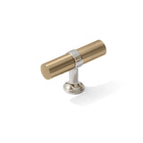 Smooth T-Bar "Contemporary" Polished Nickel and Champagne Bronze Knobs and Pulls