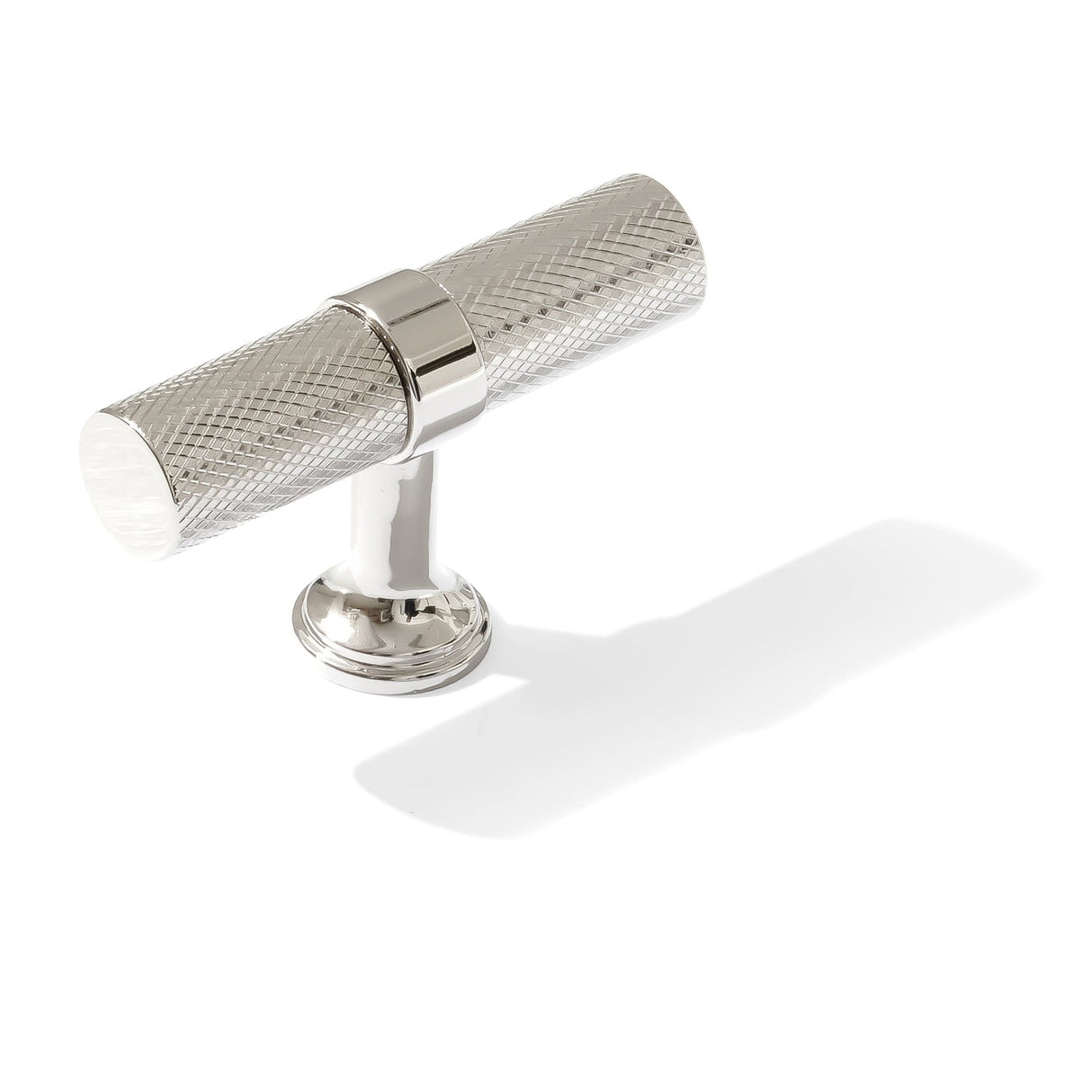 Knurled T-Bar "Contemporary" Polished Nickel Knobs and Pulls