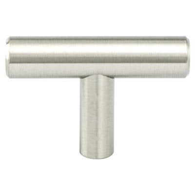 Brushed Nickel "Dash" T-Bar Round Knob and Drawer Pulls - Forge Hardware Studio