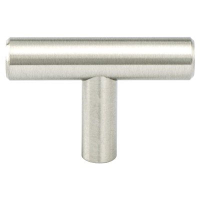 Brushed Nickel "Dash" T-Bar Round Knob and Drawer Pulls - Forge Hardware Studio
