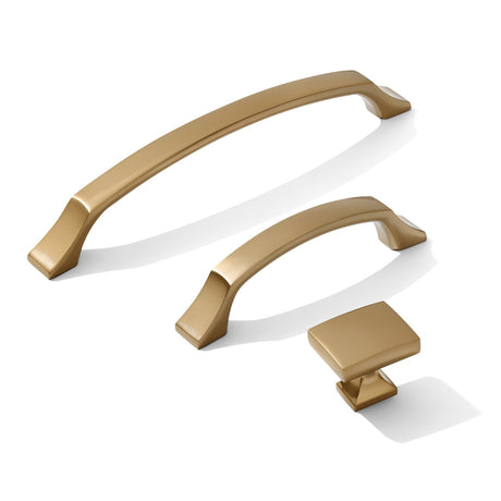 Kelly No.3 Cabinet Knobs and Drawer Pulls in Champagne Bronze - Forge Hardware Studio