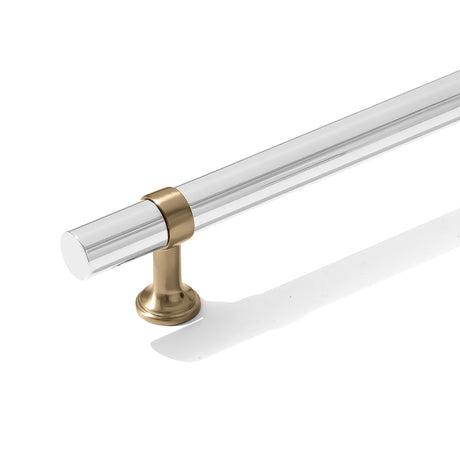 Smooth T-Bar "Contemporary" Champagne Bronze and Polished Chrome Knobs and Pulls