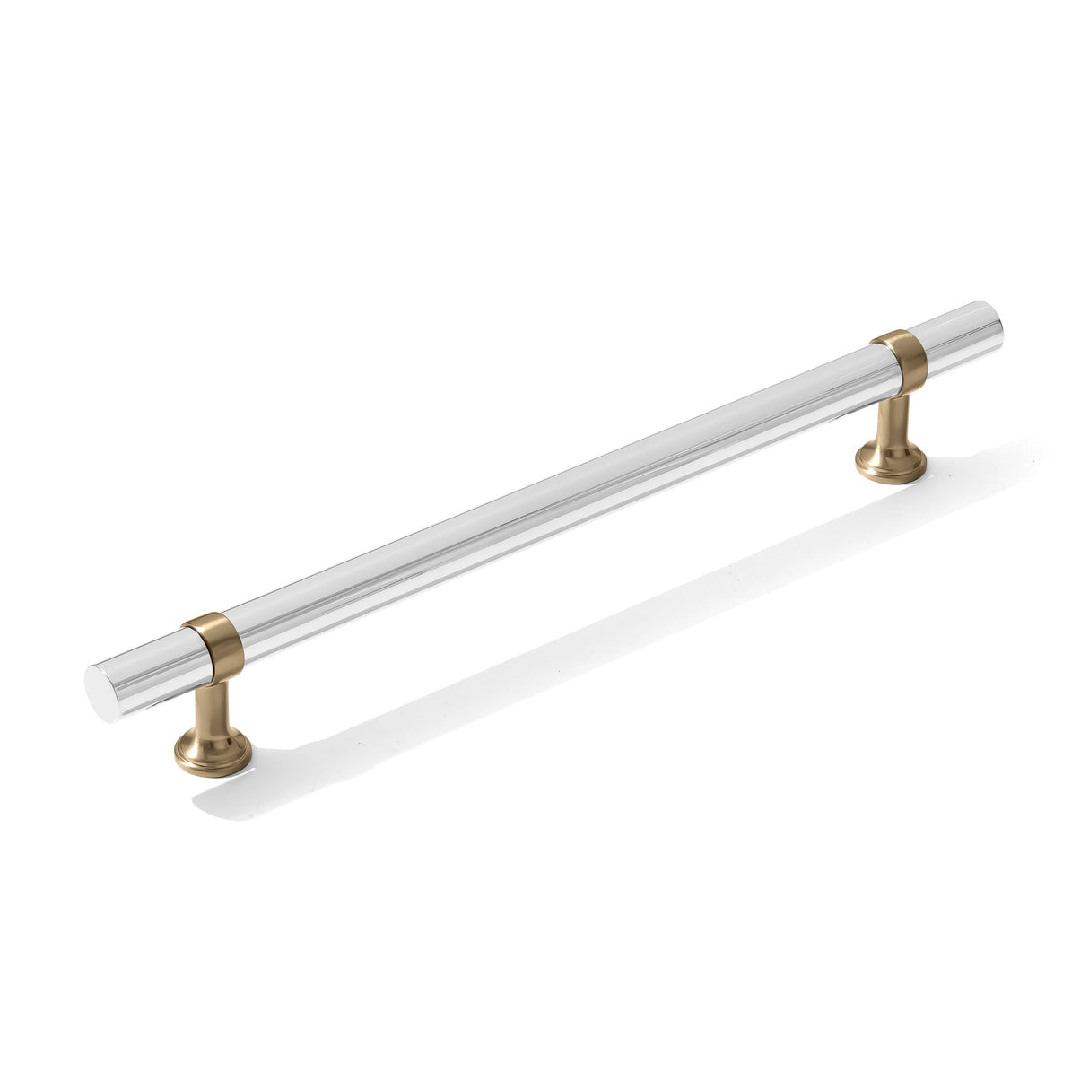 Smooth T-Bar "Contemporary" Champagne Bronze and Polished Chrome Knobs and Pulls