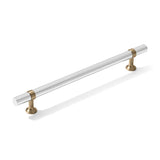 Smooth T-Bar "Contemporary" Champagne Bronze and Polished Chrome Knobs and Pulls