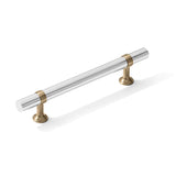 Smooth T-Bar "Contemporary" Champagne Bronze and Polished Chrome Knobs and Pulls