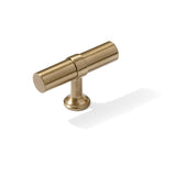 Smooth T-Bar "Contemporary" Champagne Bronze Knobs and Pulls
