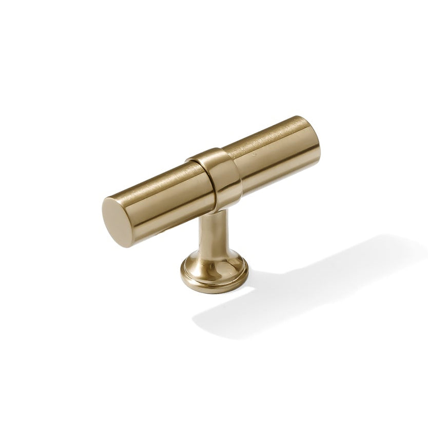 Smooth T-Bar "Contemporary" Champagne Bronze Knobs and Pulls