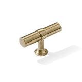Smooth T-Bar "Contemporary" Champagne Bronze Knobs and Pulls
