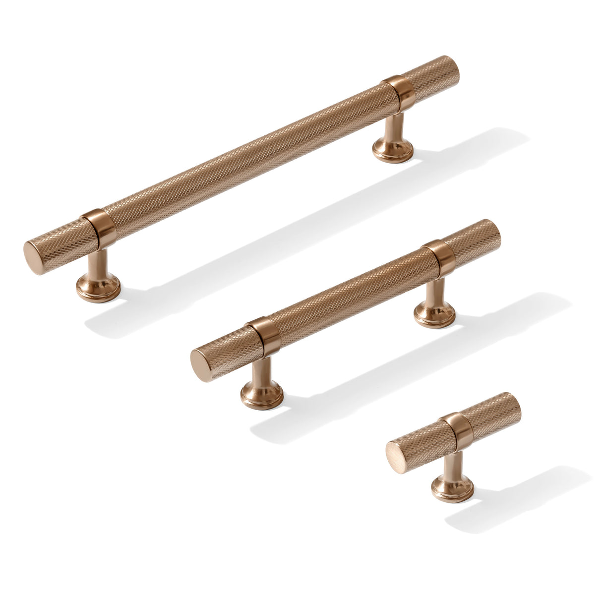 Knurled T-Bar "Contemporary" Bronze Copper Knobs and Pulls