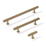 Smooth T-Bar "Contemporary" Champagne Bronze Knobs and Pulls