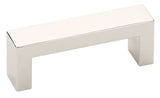 Modern Rectangular Wide Cabinet Knobs and Drawer Pulls in Polished Nickel - Forge Hardware Studio