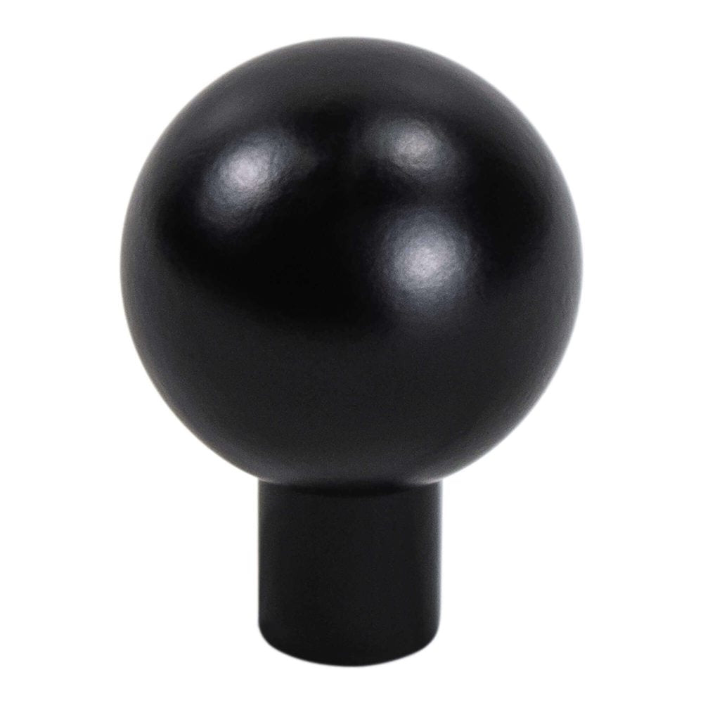 Round Matte Black "Bulb" Round Cabinet Knob