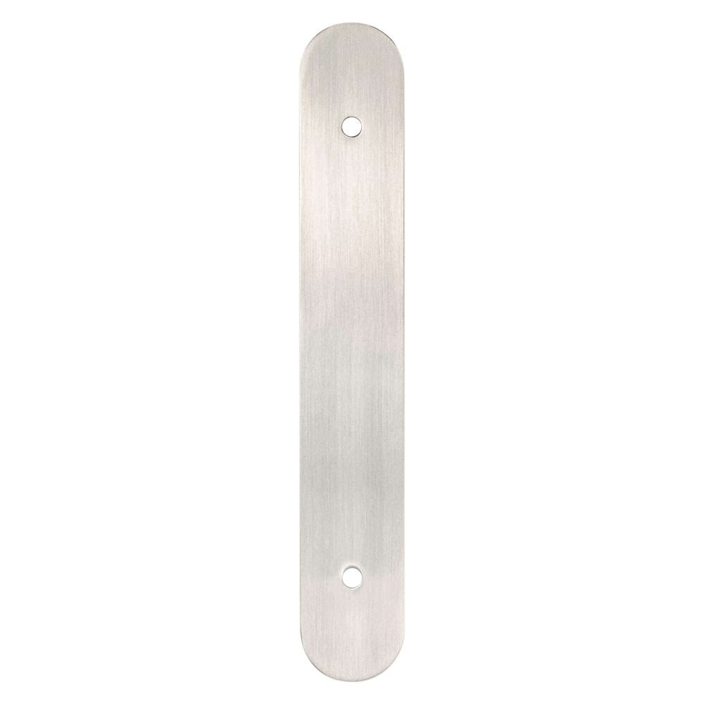 Brushed Nickel Rounded Drawer Pull Backplates