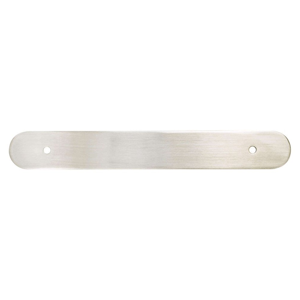 Brushed Nickel Rounded Drawer Pull Backplates