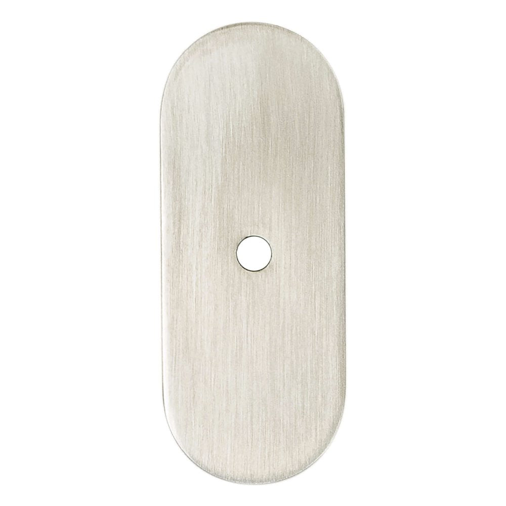 Brushed Nickel Rounded Drawer Pull Backplates