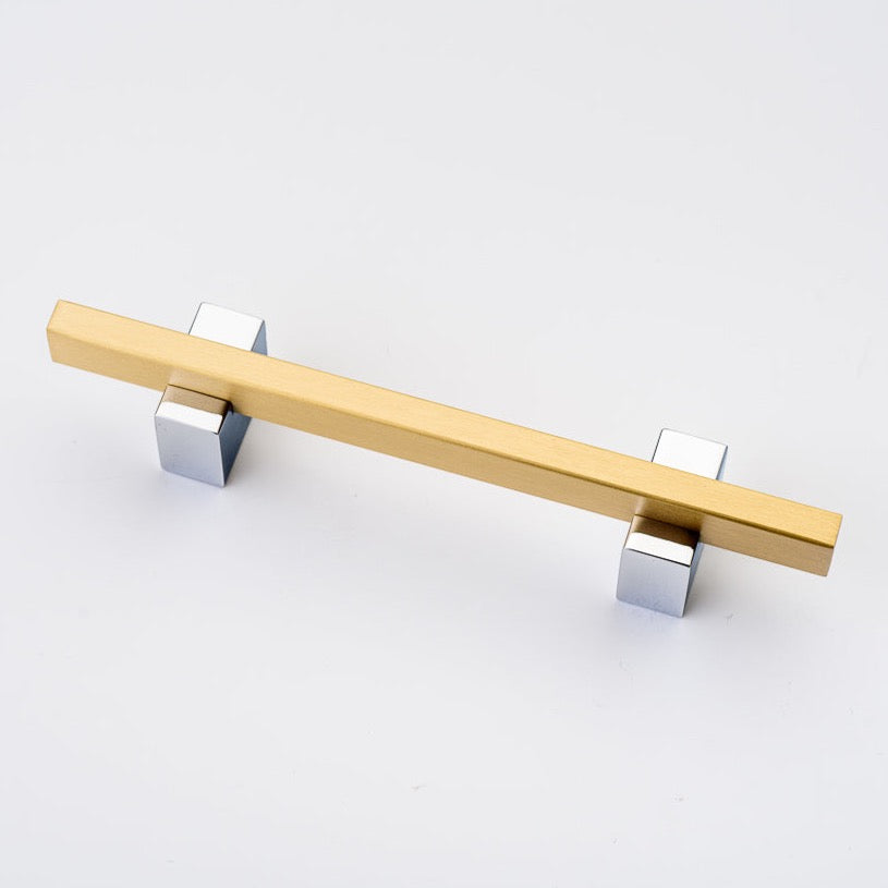 Lew's Two Tone Series Knobs and Handles Chrome and Brass - Forge Hardware Studio