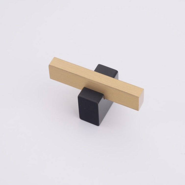 Lew's Two Tone Series Knobs and Handles Black and Brass - Forge Hardware Studio