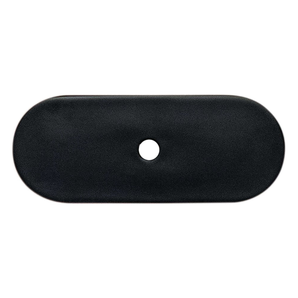 Matte Black Rounded Drawer Pull Backplates