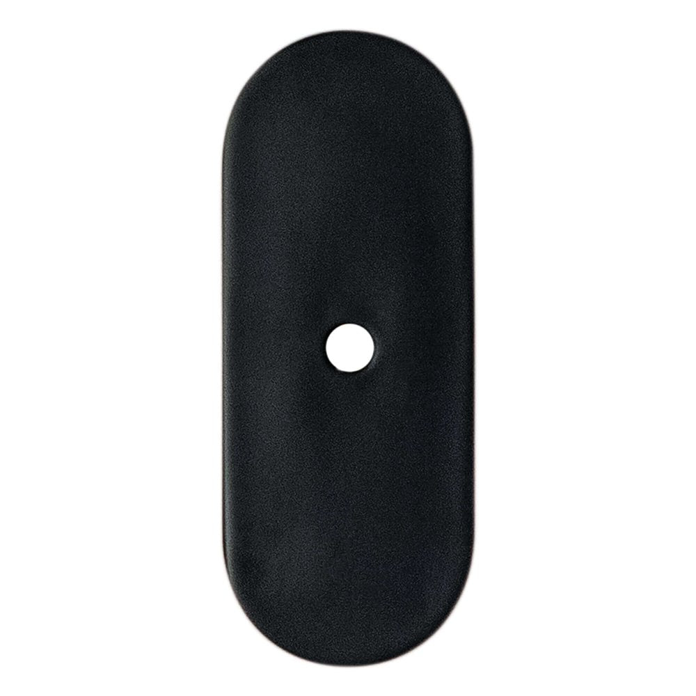 Matte Black Rounded Drawer Pull Backplates