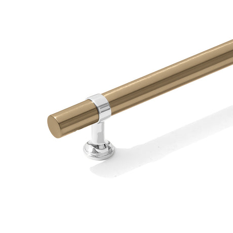 Chrome and Champagne Bronze Smooth "Contemporary" Glass Shower Door Handles