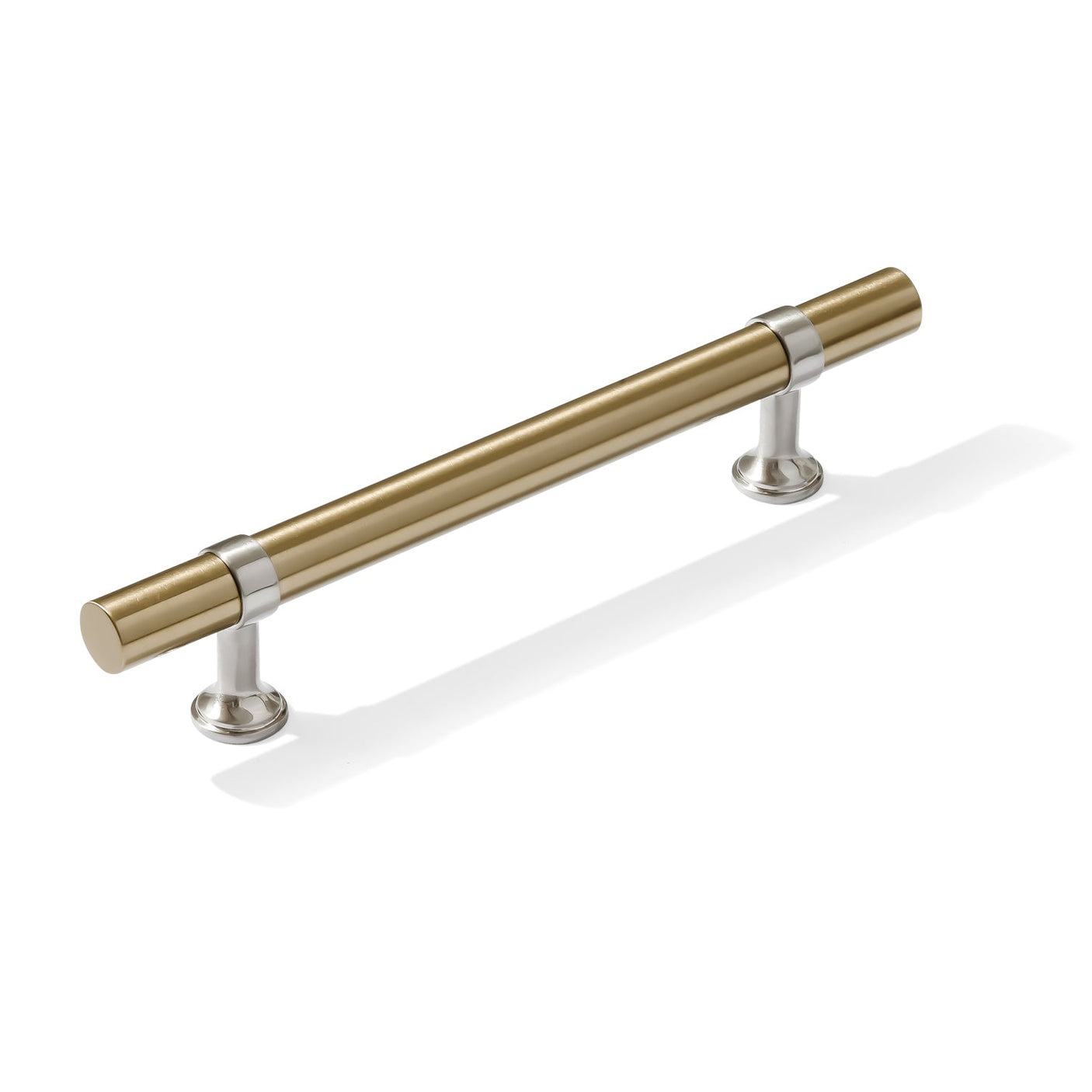 Smooth T-Bar "Contemporary" Satin Nickel and Champagne Bronze Knobs and Pulls