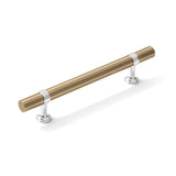 Smooth T-Bar "Contemporary" Polished Chrome and Champagne Bronze Knobs and Pulls