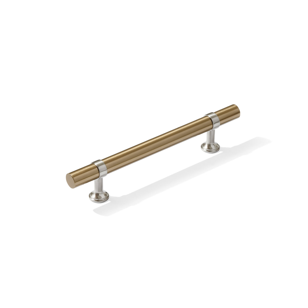 Smooth T-Bar "Contemporary" Satin Nickel and Champagne Bronze Knobs and Pulls
