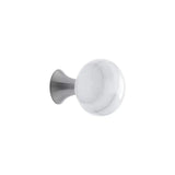 Round White Marble "Bead" Cabinet Knob - Euro • Knobs