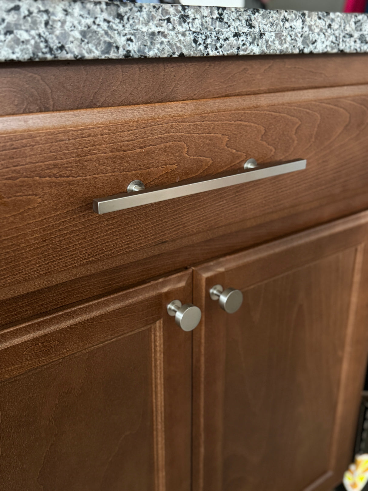 Lew's Square Bar Cabinet Knobs and Pulls in Brushed Nickel - Forge Hardware Studio