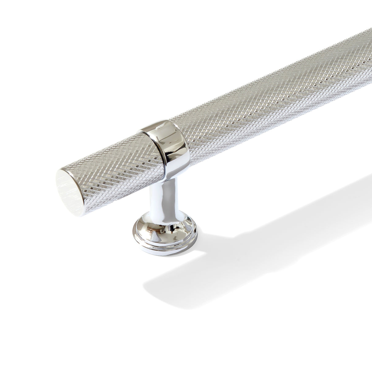 Knurled T-Bar "Contemporary" Polished Chrome Knobs and Pulls