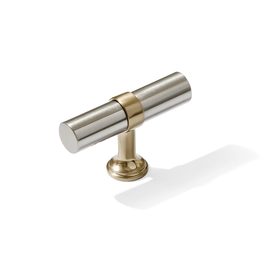Smooth T-Bar "Contemporary" Champagne Bronze and Satin Nickel Knobs and Pulls