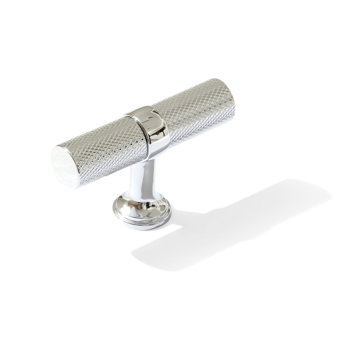 Knurled T-Bar "Contemporary" Polished Chrome Knobs and Pulls