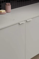 Beige Textured "Edge Straight" Tab Drawer Pulls