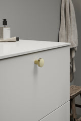 Polished Brass "Lounge" Cabinet Knob and Wire Drawer Pulls - Euro • Knobs