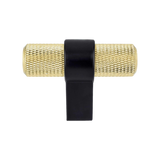 Knurled "Prelude" Champagne Bronze and Matte Black Knobs and Pulls