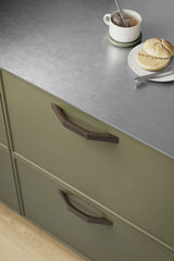 Dark Brown Wood "Rialto" Drawer Pulls - Forge Hardware Studio