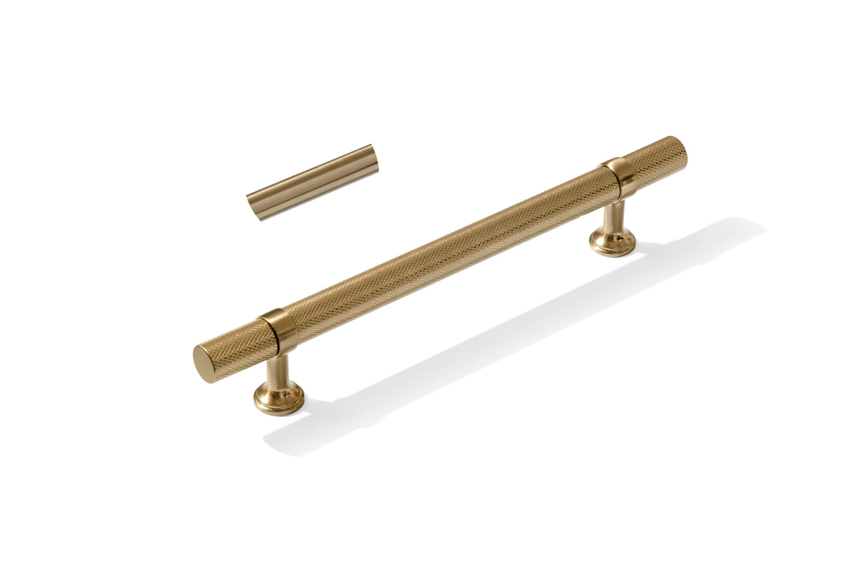 Knurled T-Bar "Contemporary" Champagne Bronze Knobs and Pulls
