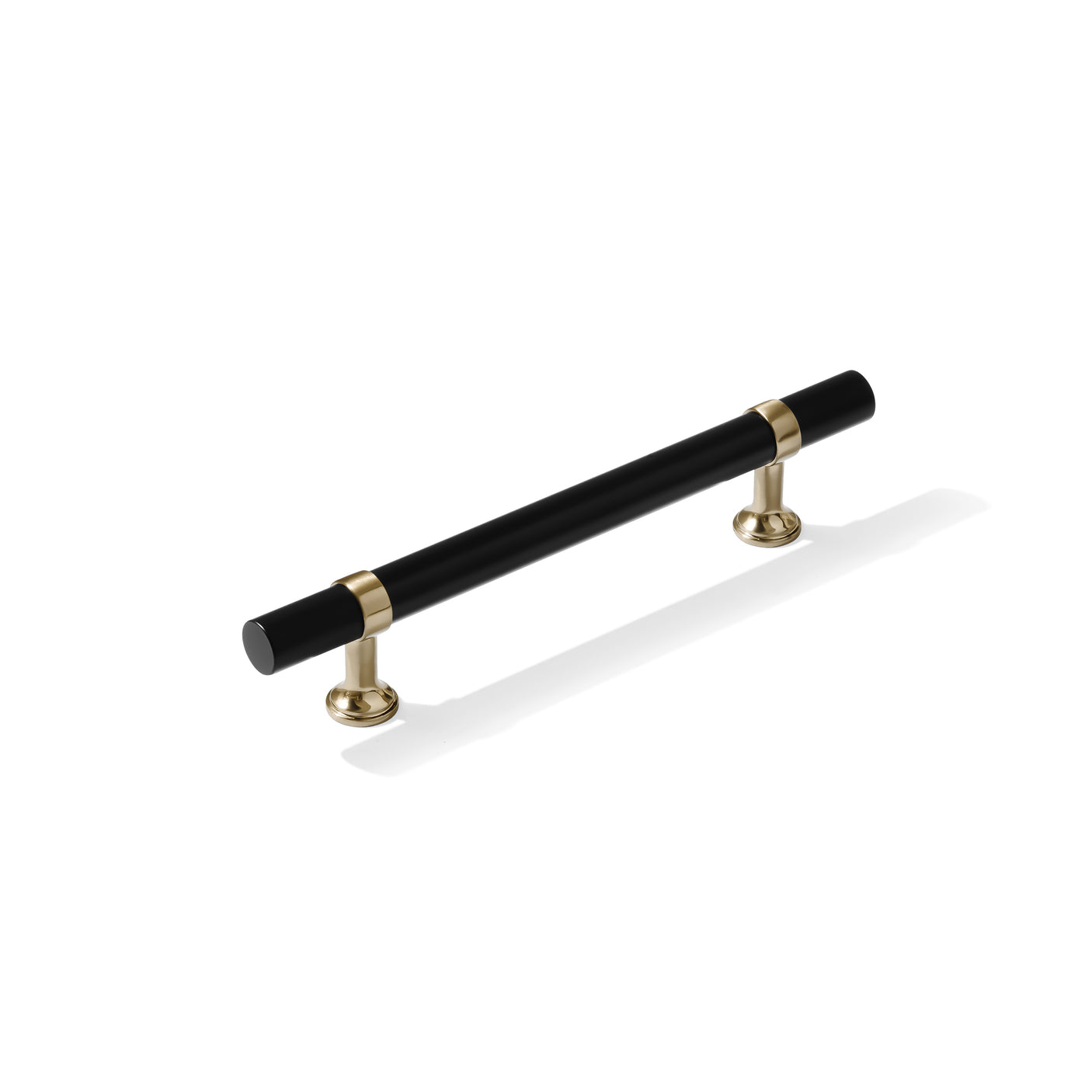 Smooth T-Bar "Contemporary" Champagne Bronze and Matte Black Knobs and Pulls