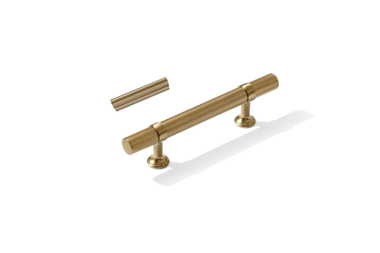Knurled T-Bar "Contemporary" Champagne Bronze Knobs and Pulls