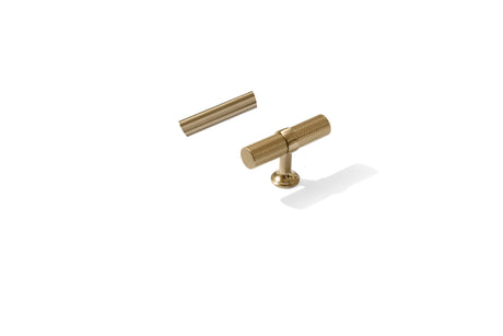 Knurled T-Bar "Contemporary" Champagne Bronze Knobs and Pulls