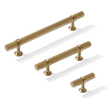 Knurled T-Bar "Contemporary" Champagne Bronze Knobs and Pulls