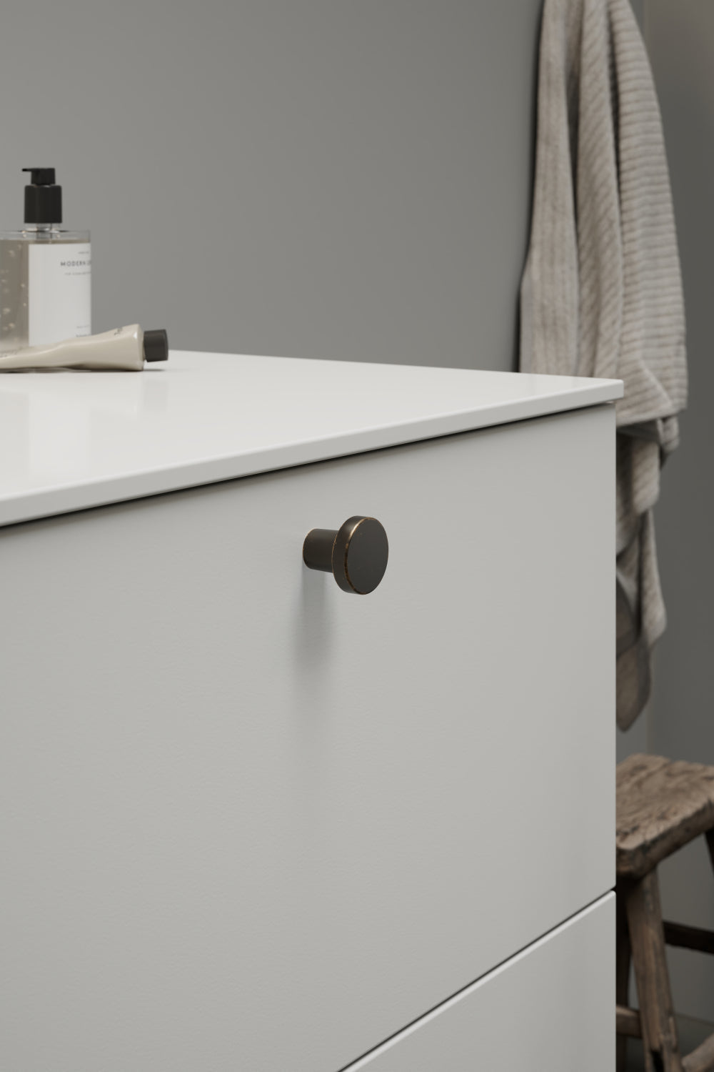 Dark Bronze "Lounge" Cabinet Knob and Wire Drawer Pulls - Euro • Knobs