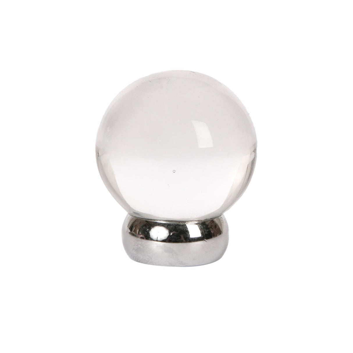 Round Lew's Hardware Chrome and Glass Cabinet Knob - Forge Hardware Studio