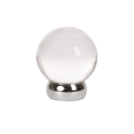 Round Lew's Hardware Chrome and Glass Cabinet Knob - Forge Hardware Studio